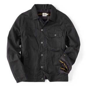 Flint & Tinder Men's Flannel-Lined Waxed Trucker Jacket | Color: Dark Grey/Navy